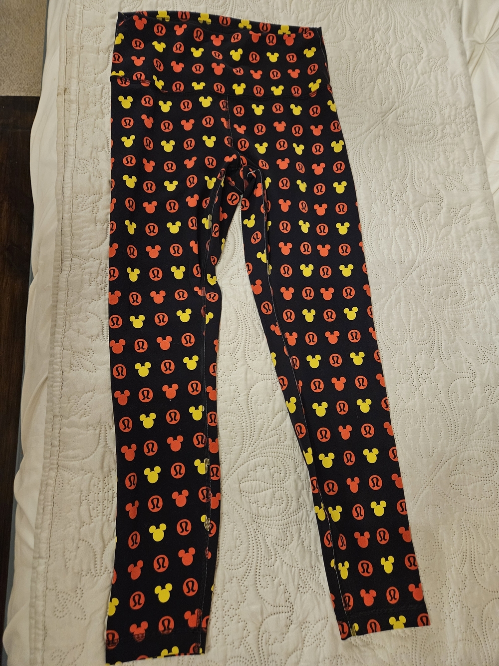 lululemon athletica Black Leggings with Red & Yellow Mickey Print
